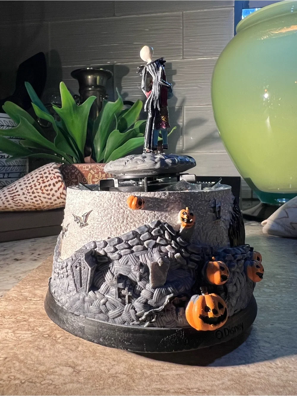 The Nightmare Before Christmas Jack & Sally Figurine Music Box read below